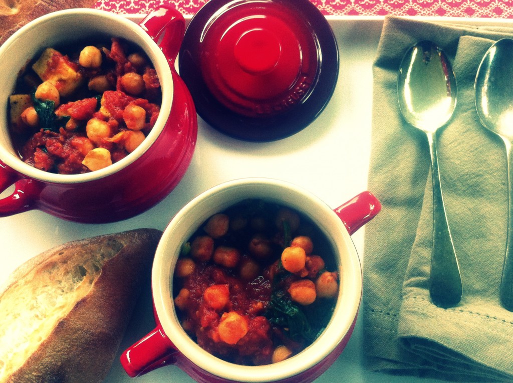 , Spicy chickpeas with haloumi and the regaining of some precious time