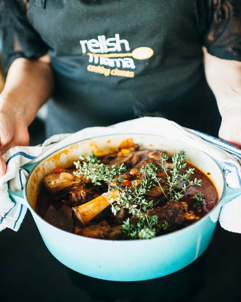 Braised lamb shanks