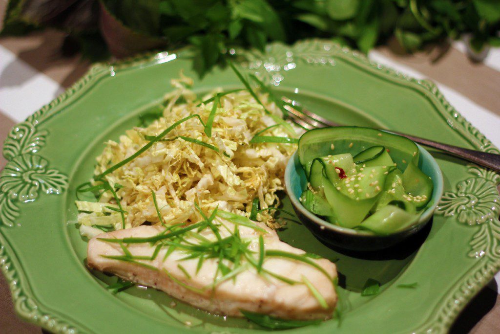 , Easy fish in a bag with crispy asian coleslaw