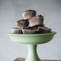 Individual flourless chocolate cakes