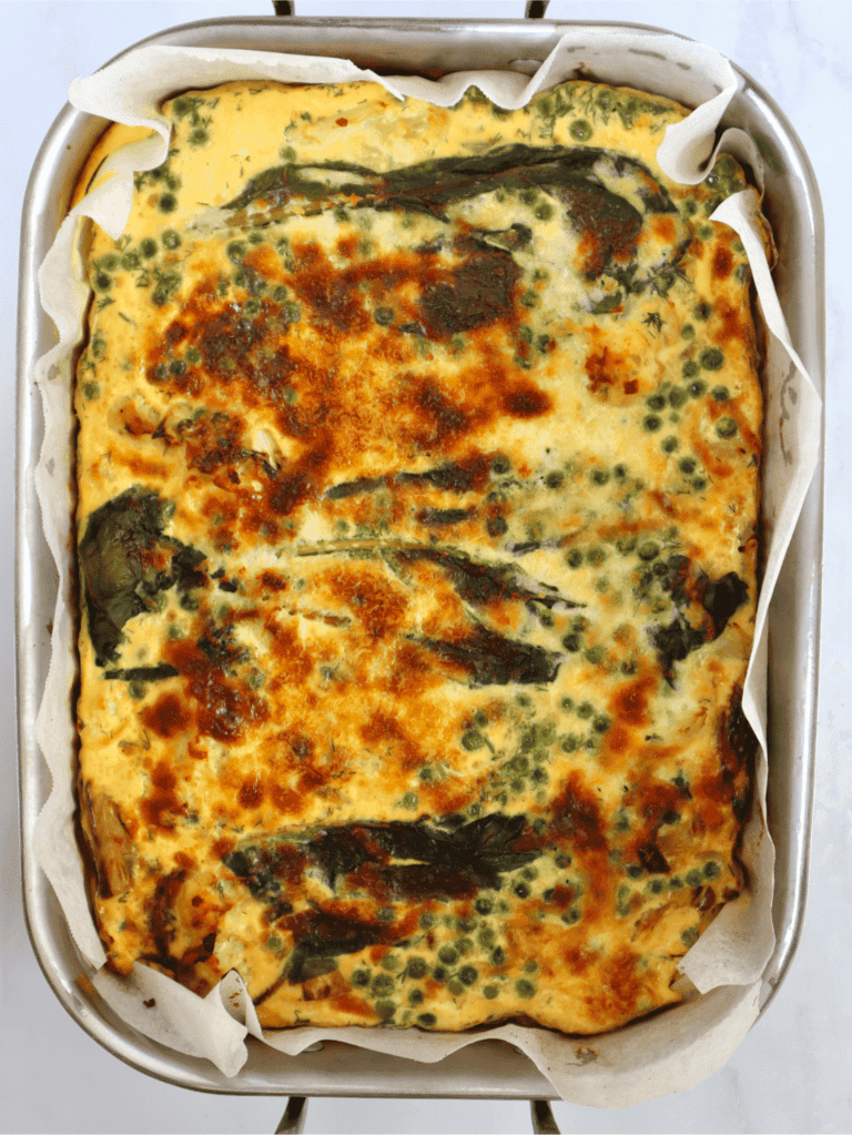 Cauliflower and fennel and silverbeet frittata
