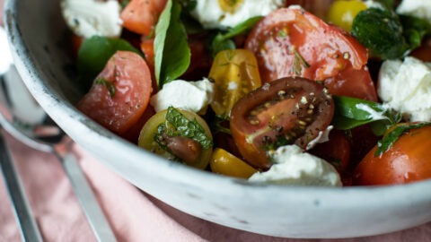 Heirloom Tomatoes with Ricotta and Savory Granola Recipe - Justin