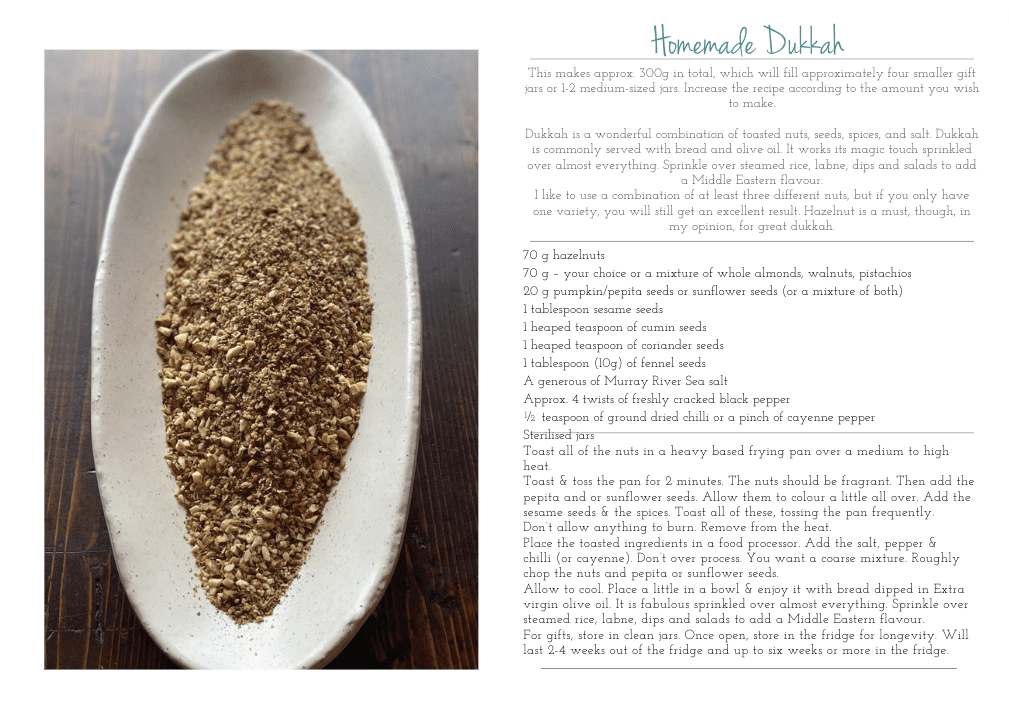 A Wonderful Homemade dukkah recipe, Wonderful Homemade dukkah recipe