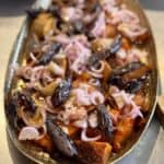 Beautiful Spice-Roasted Sweet Potato Salad with Goat's Cheese, Dates and Pickled Shallots