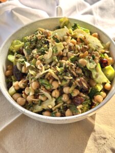 Broccoli, Chickpea and Date Crunch Salad