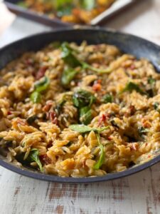 Creamy Tuscan Risoni with Sun-Dried Tomatoes